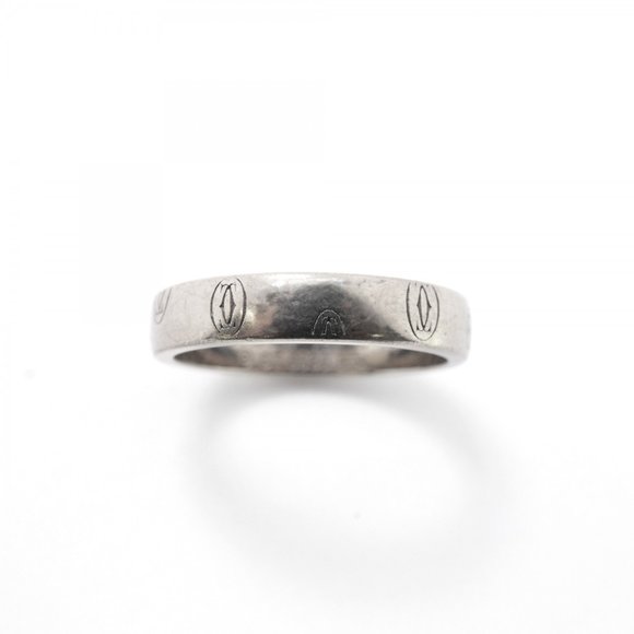 Cartier Ring Happy Birthday K18WG White Gold #55 Men's Women's - Picture 2 of 9